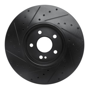 Mercedes-Benz A220 Brake Rotor (1) - Front Right - R1 Concepts - Drilled & Slotted - Black - `19-`26